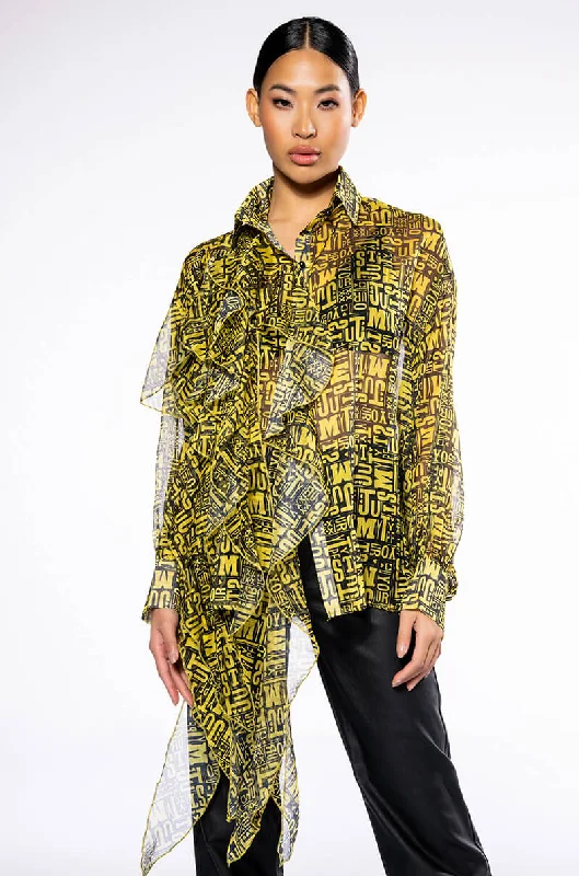 ALL OVER ASYMMETRICAL BUTTONDOWN BLOUSE