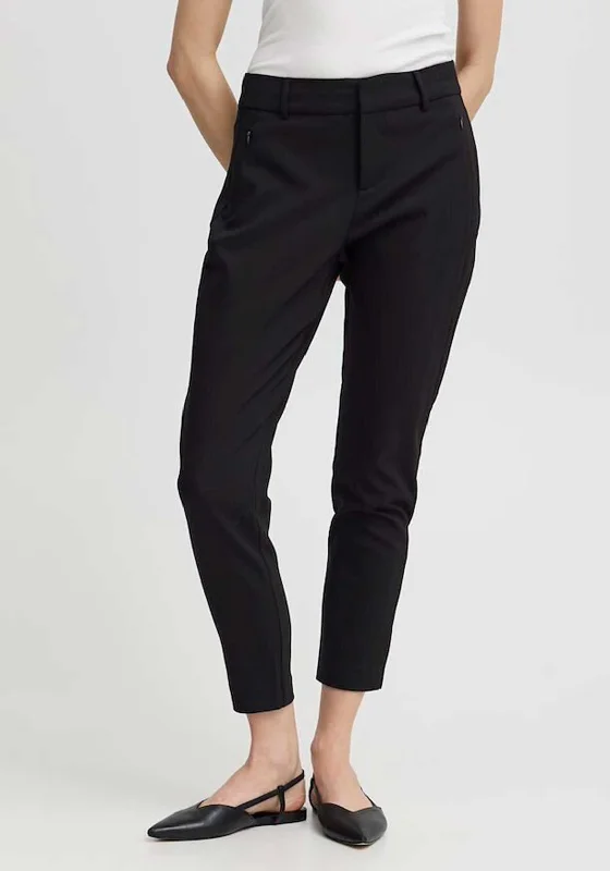 Fransa Frivita Carrie Mid Waist Trousers, Black